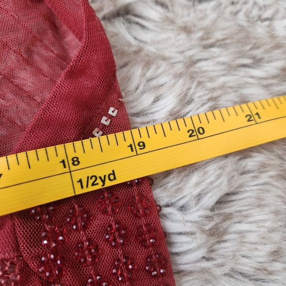 Free People Sea Urchin Red Sequin And Beaded Halter Top Women's Size XL - Picture 9 of 10